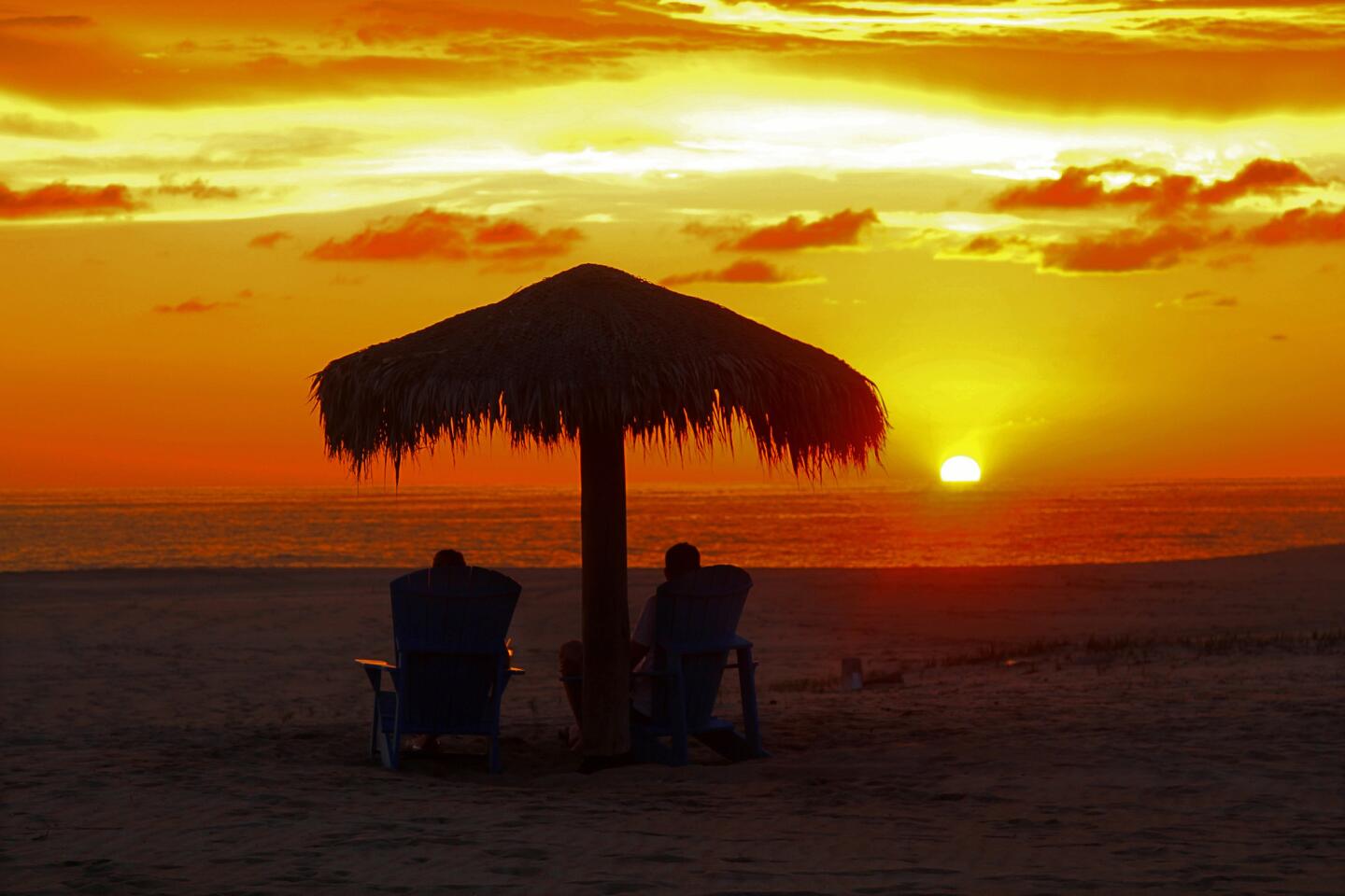 Enjoying sunset at Rancho Pescadero.