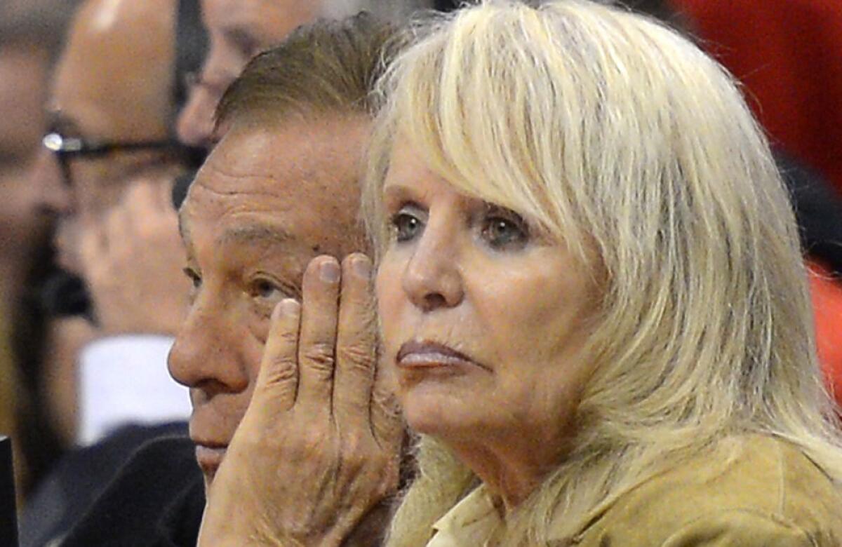 Shelly Sterling watches the Clippers with her husband, Donald, in 2012.
