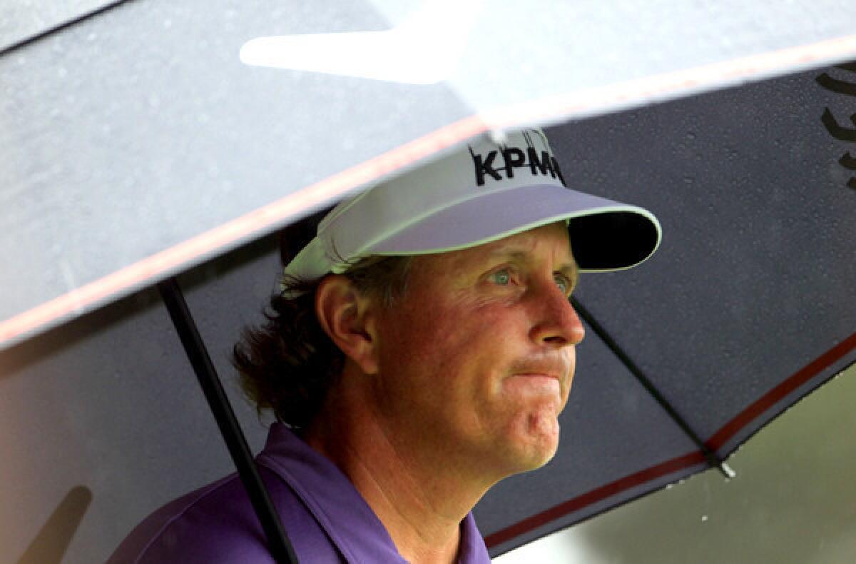Phil Mickelson's spirits were dampened by another rough outing at the Masters this year.