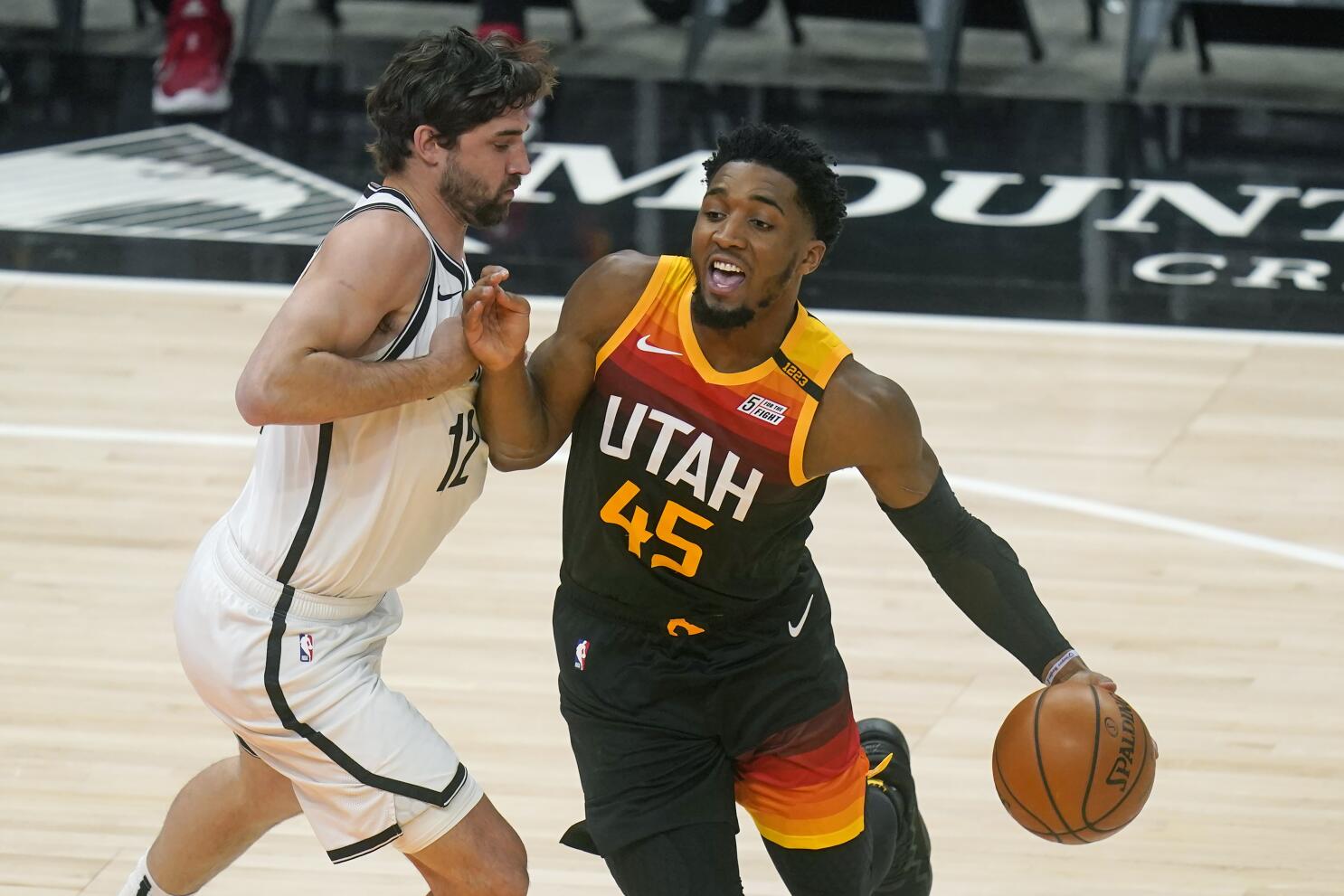 Mitchell scores 27, Jazz rout short-handed Nets 118-88 - The San Diego  Union-Tribune