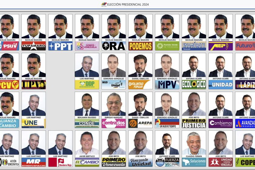 Esta imagen proporcionada por el Consejo Nacional Electoral (CNE) de Venezuela muestra la boleta de las elecciones presidenciales antes de las elecciones del 28 de julio de 2024. (Foto, CNE vía AP)