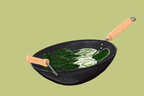Illustration for the how to boil water series, bokchoy.