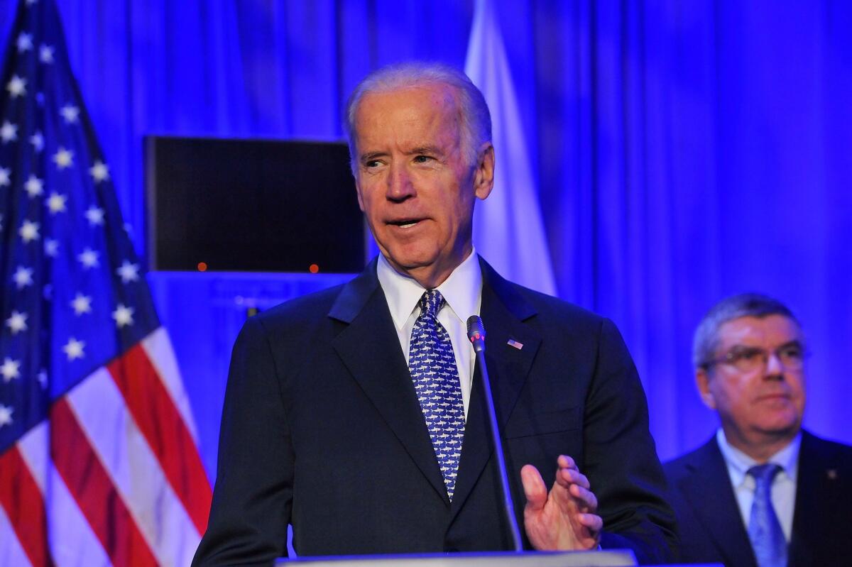Vice President Joe Biden speaks to the XX ANOC General Assembly 2015 on Friday in Washington, D.C.