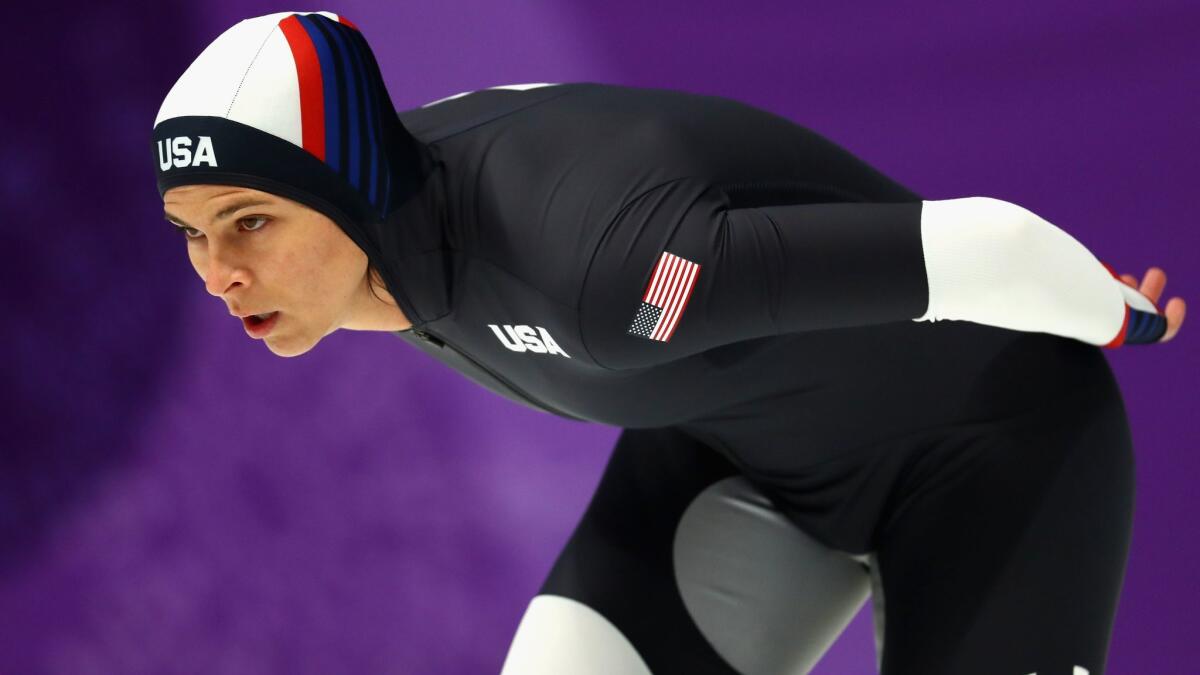 Speedskater Brittany Bowe from Ocala, Fla., finished fifth in the women's 2,500, the first of her four events.