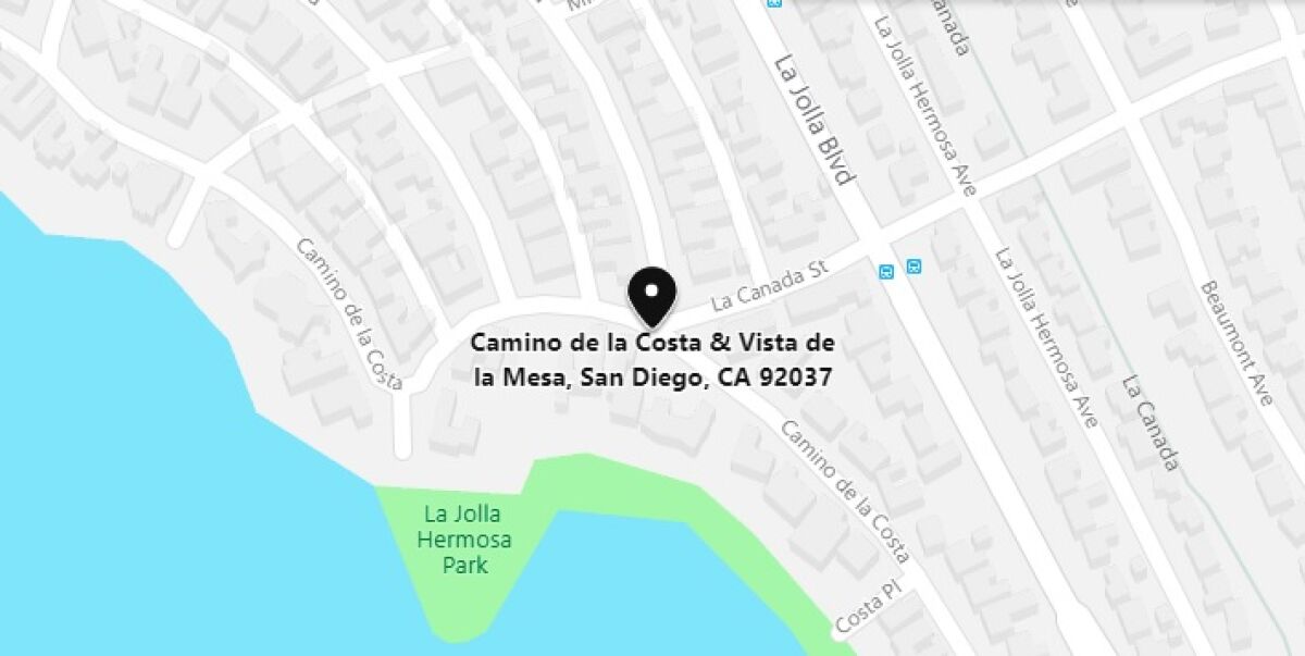 Neighbors are seeking a traffic circle at the intersection of Camino de la Costa, Vista de la Mesa and La Cañada Street.