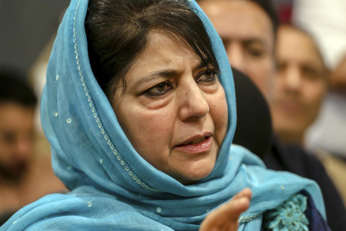 People's Democratic Party leader Mehbooba Mufti in Srinagar, India, in June 2018