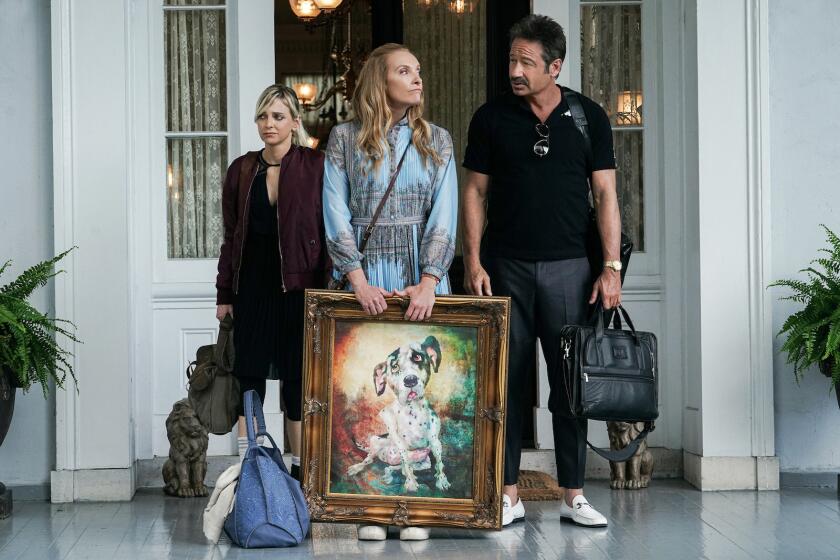 Anna Faris, from left, Toni Collette and David Duchovny in the movie "The Estate."