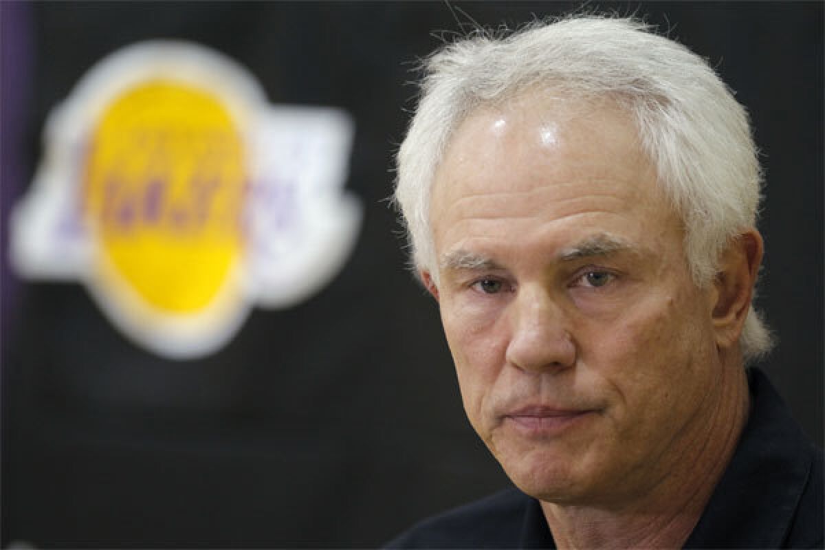 The Lakers have given a multiyear contract extension to General Manager Mitch Kupchak, shown in 2012.