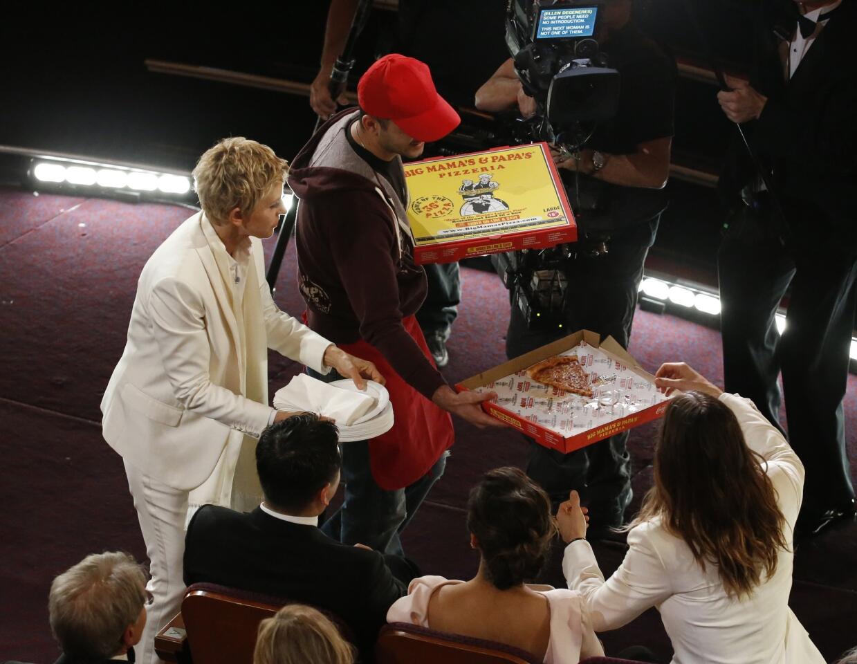 Backstage at the 2014 Academy Awards