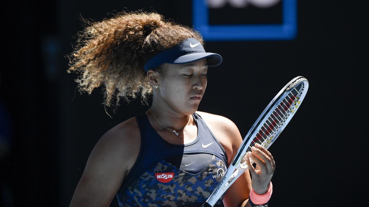 Naomi Osaka during her semifinal against Serena Williams.