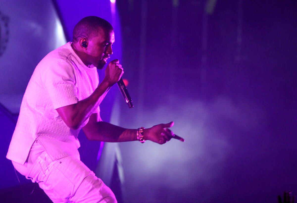 Kanye West performing at the BET Awards in Los Angeles in 2012.
