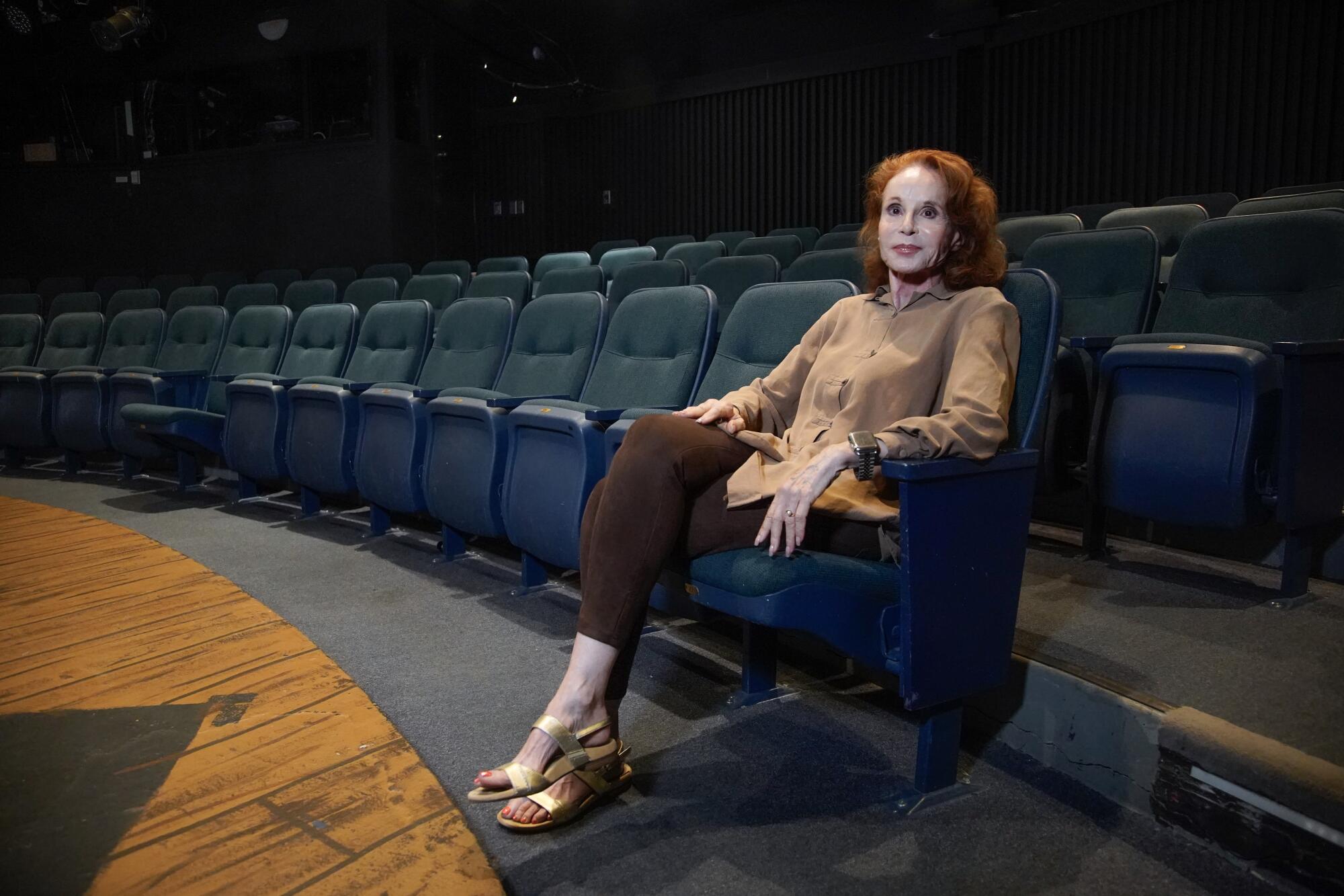  Jill Drexler, longtime artistic director at Scripps Ranch Theatre, inside the theater.