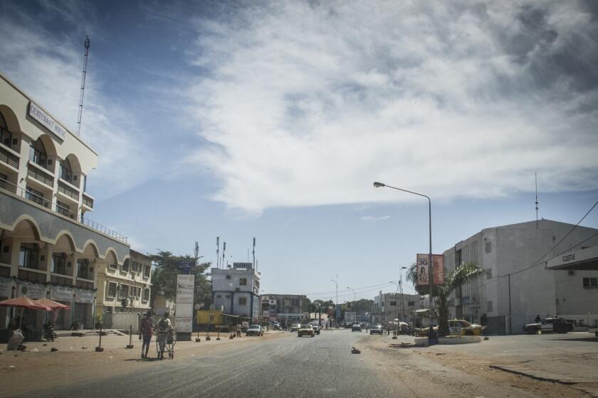 Streets are nearly deserted Dec. 30 in Banjul, the capital of Gambia, after a failed coup attempt.