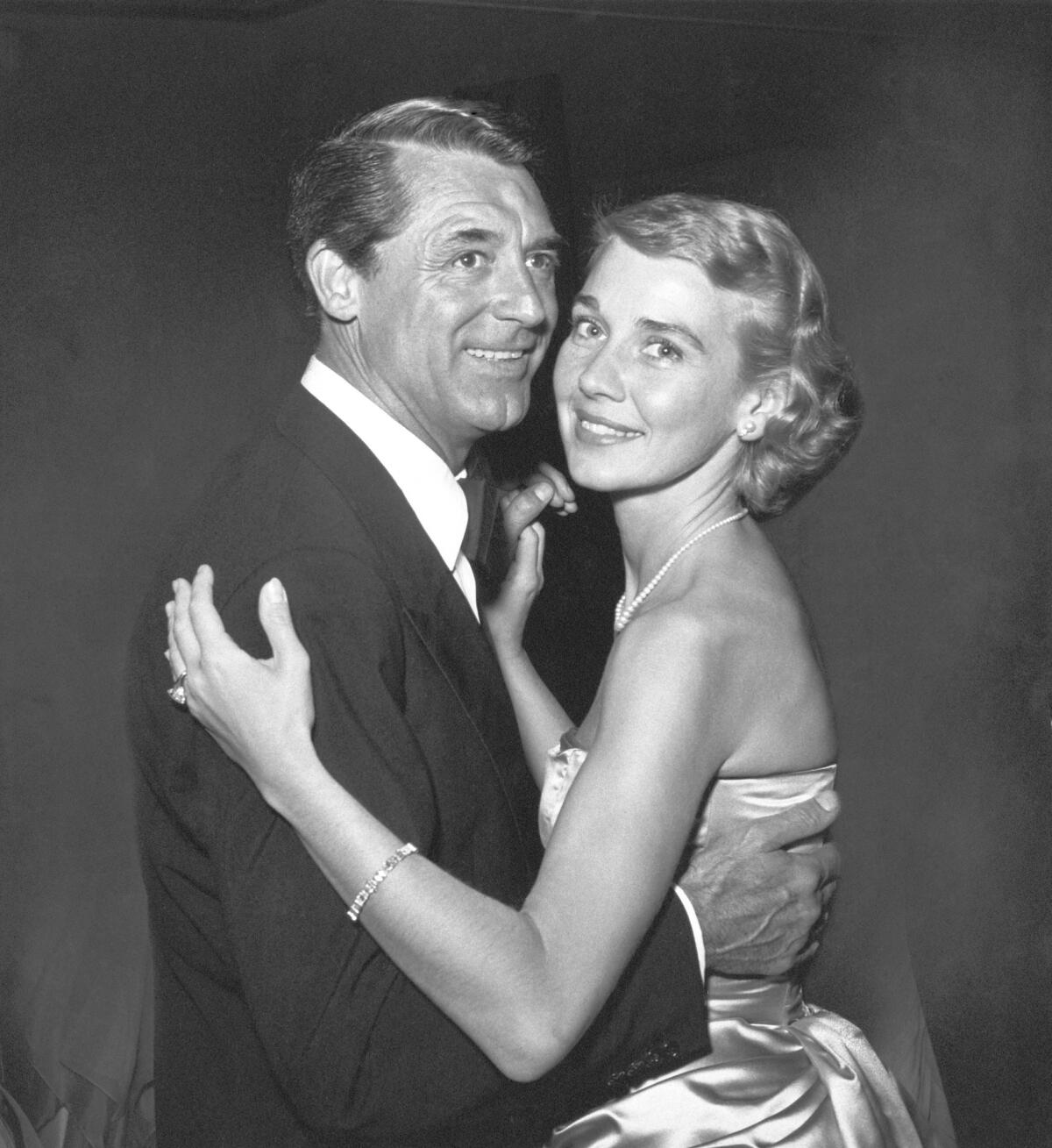 Actor Cary Grant with his third wife, Betsy Drake, in Beverly Hills in 1955. Drake has died at the age of 92.