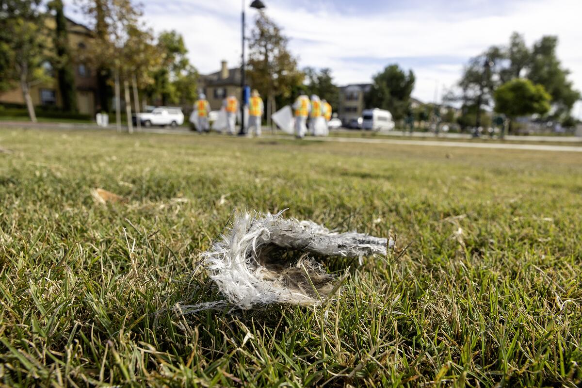 Cleanup outside Tustin blimp hangar