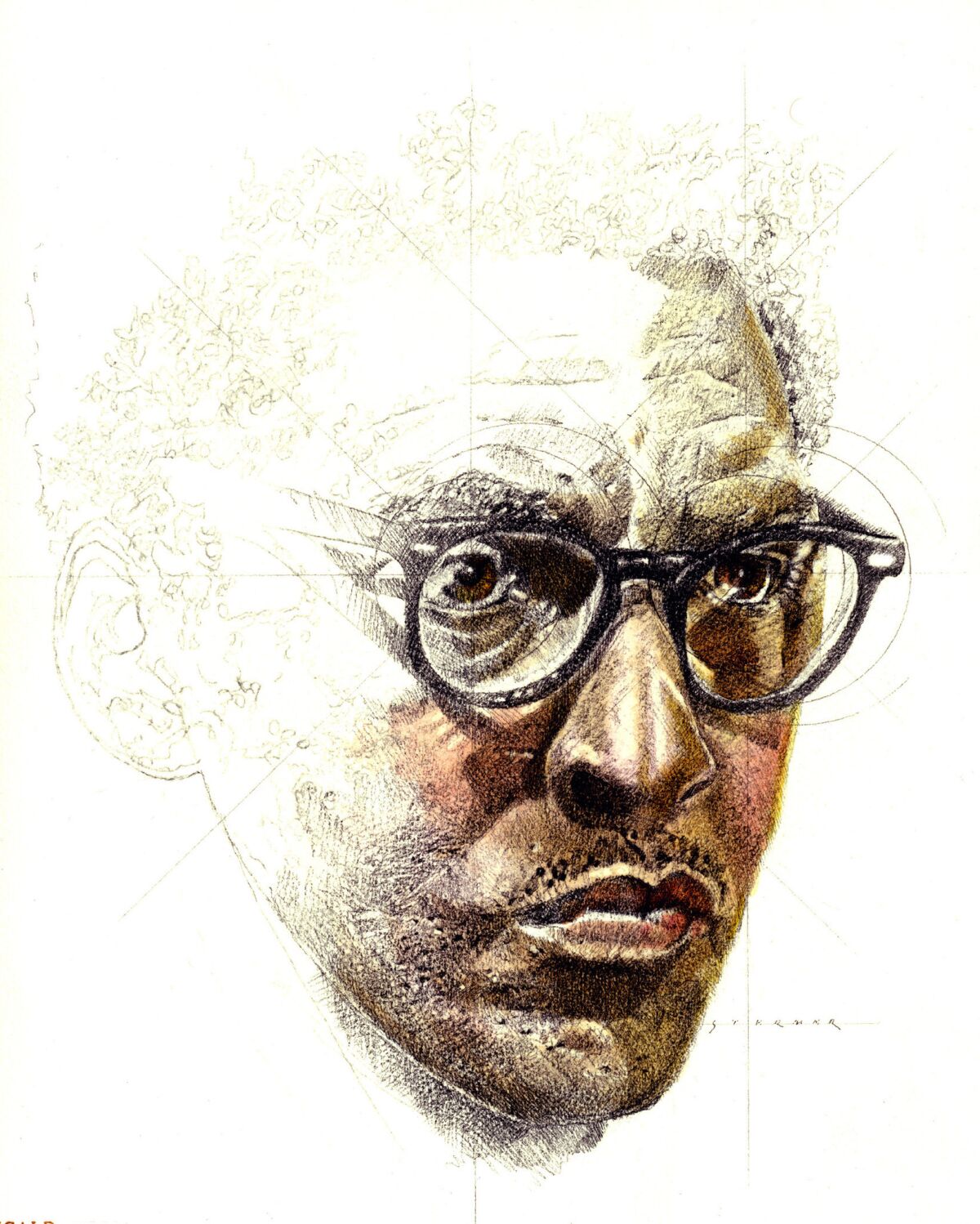 An illustration of Bayard Rustin, who was a mentor to Martin Luther King Jr.