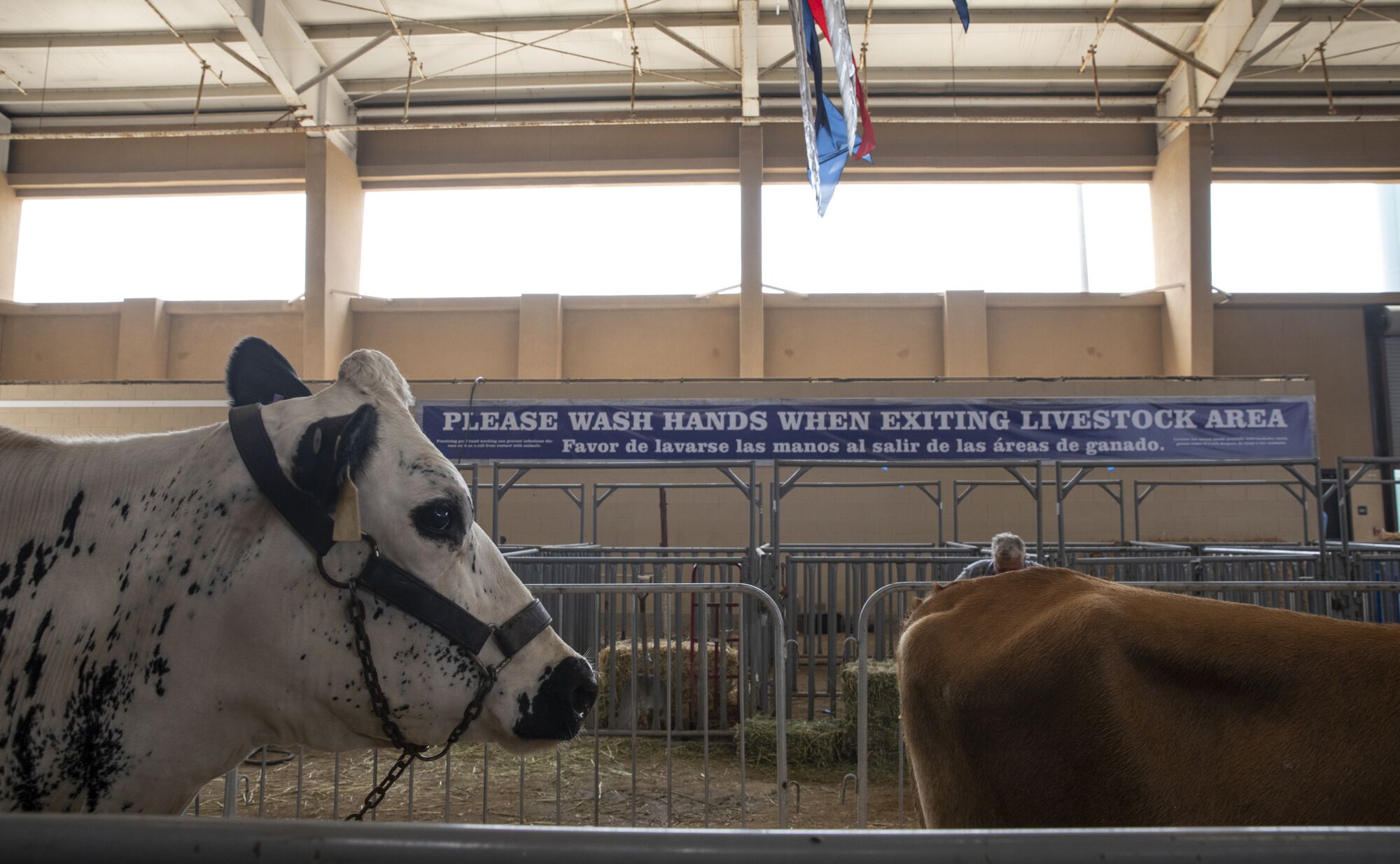Signs are hung to remind folks to wash their hands at the San Diego County Fair.