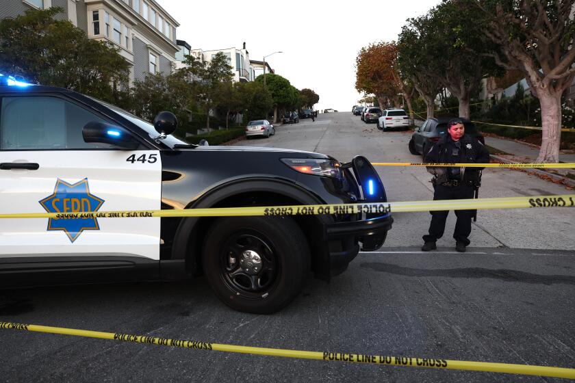 SAN FRANCISCO, CALIFORNIA - OCTOBER 28: A San Francisco police officer stands guard in front of the home of U.S. Speaker of the House Nancy Pelosi (D-CA) on October 28, 2022 in San Francisco, California. Paul Pelosi, the husband of U.S. Speaker of the house Nancy Pelosi, was violently attacked in their home by an intruder. One arrest has been made. Speaker Pelosi was not at home at the time of the attack. (Photo by Justin Sullivan/Getty Images)