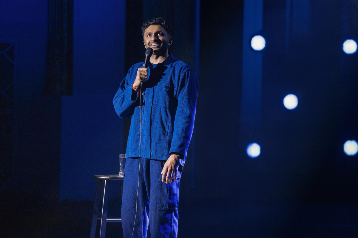 Nimesh Patel on stage performing his special