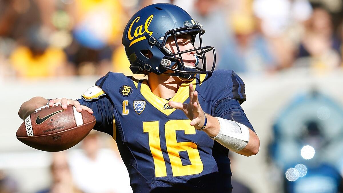 California quarterback Jared Goff passes during a loss to UCLA on Oct. 18.
