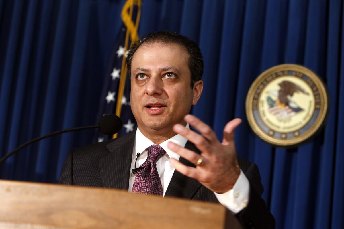 U.S. Atty. Preet Bharara announces charges against more than a dozen Russian diplomats and their spouses.