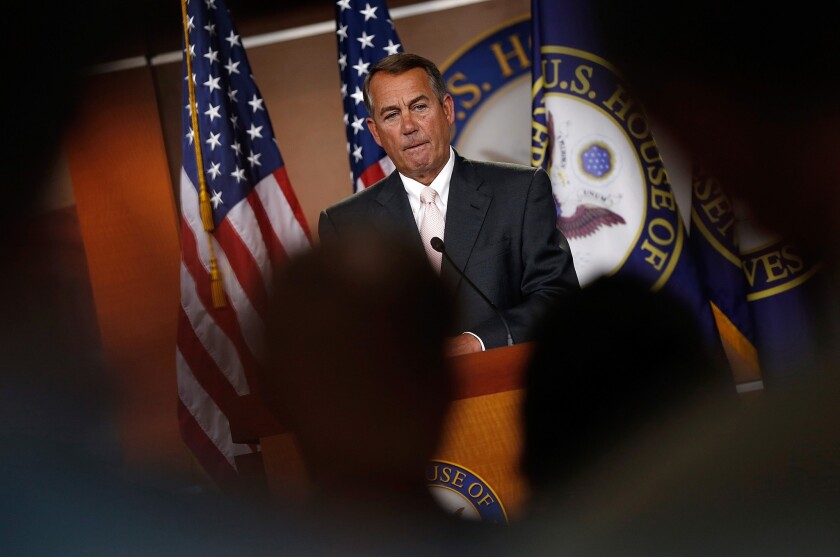 House Speaker John A. Boehner in the Capitol on Thursday.