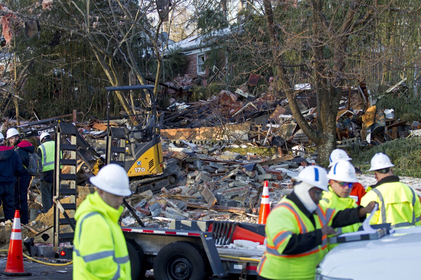 A home in Rockville, Md., was leveled in an explosion heard for miles.