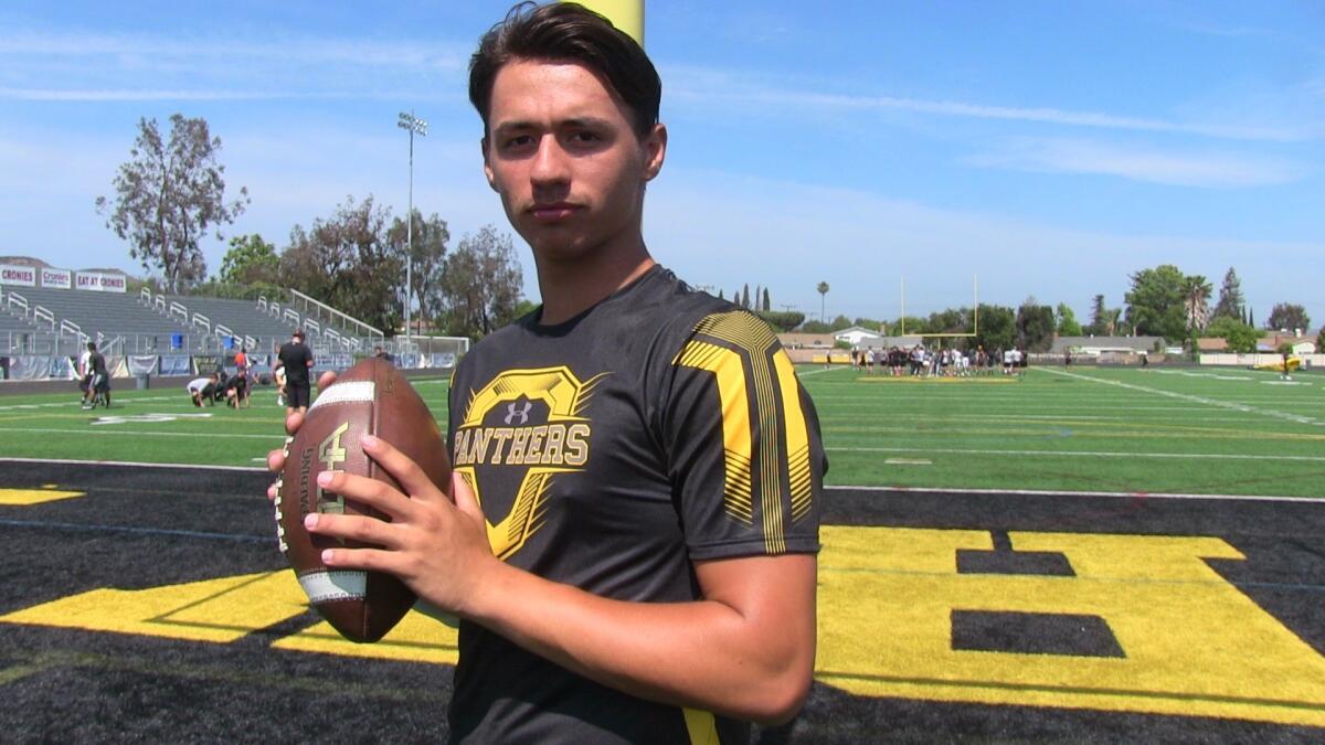 Junior quarterback Cameron Rising of Newbury Park was intercepted once all last season. He committed to Oklahoma on Sunday.