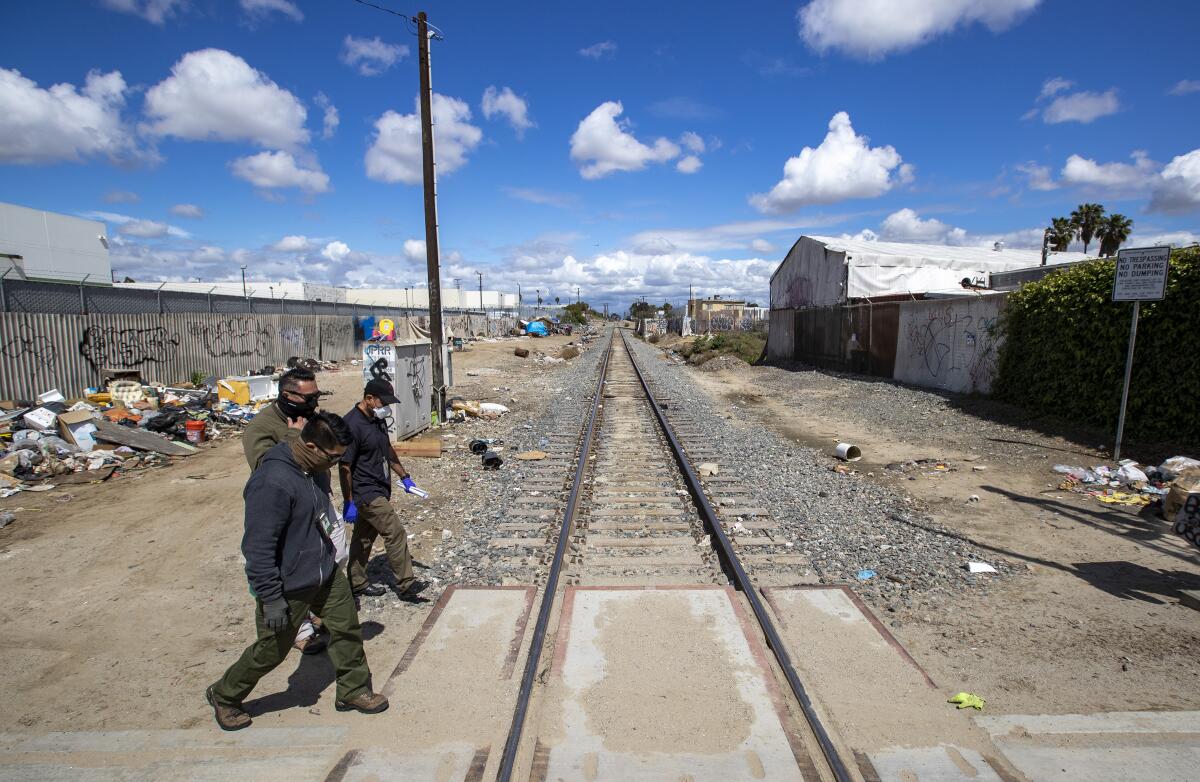 Homeless outreach workers in L.A.