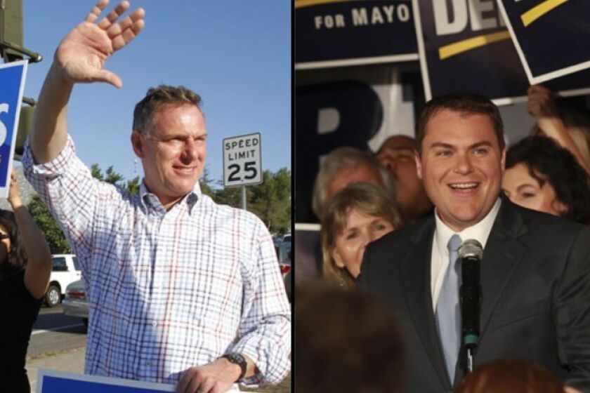 Scott Peters (left) and Carl DeMaio (right)