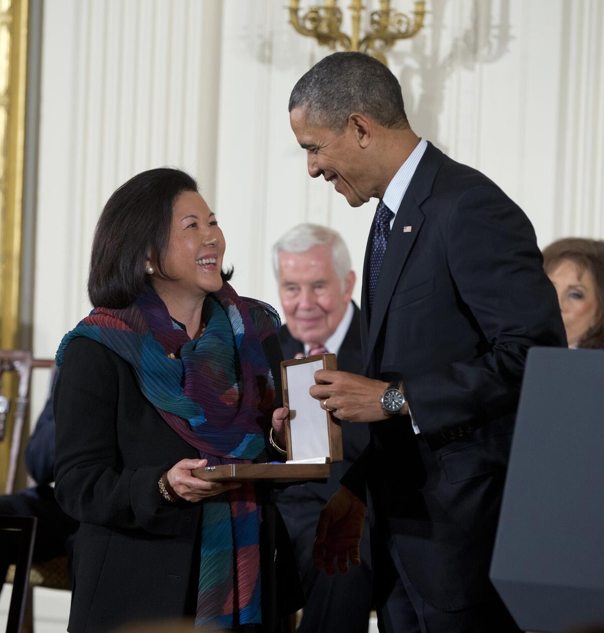 Irene Hirano Inouye with President Obama 