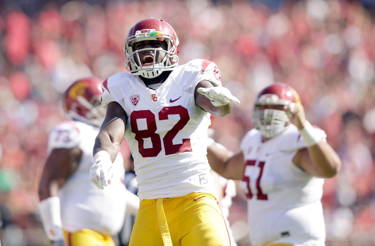 Tight end Randall Telfer has had a bigger role in USC's last two games.