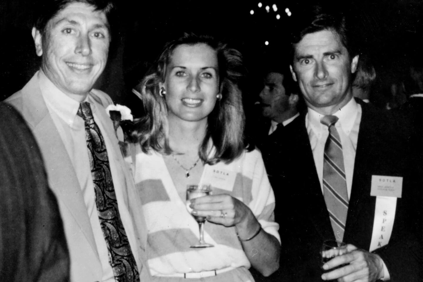 Linda and Dan Broderick, right, some months before their marriage, are shown with San Diego attorney Vincent Bartolotta Jr.