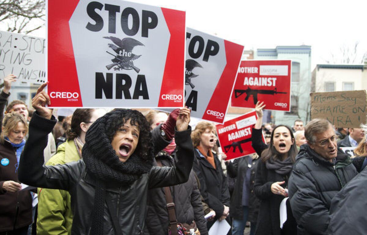 A march to the National Rifle Association headquarters on Capitol Hill in Washington.