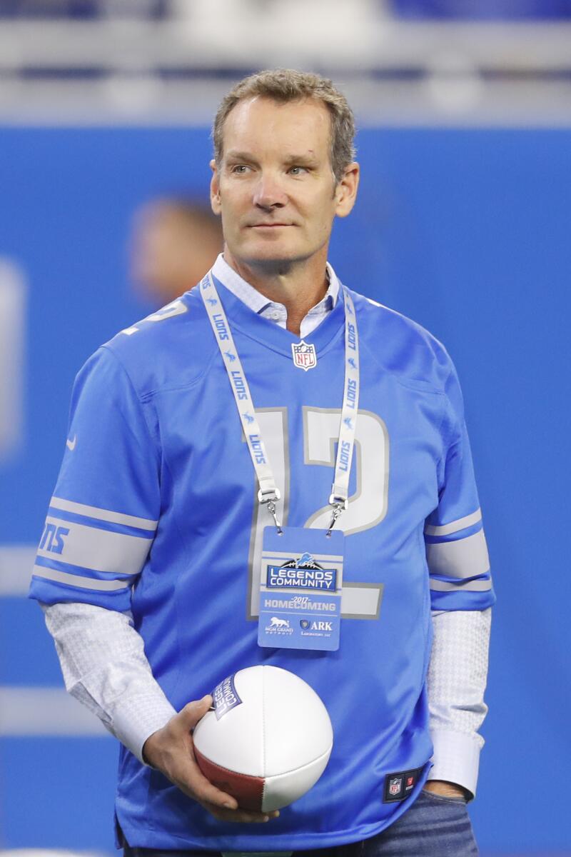 Former Detroit Lions quarterback Erik Kramer attends a game against the Pittsburgh Steelers at Ford Field in October 2017.