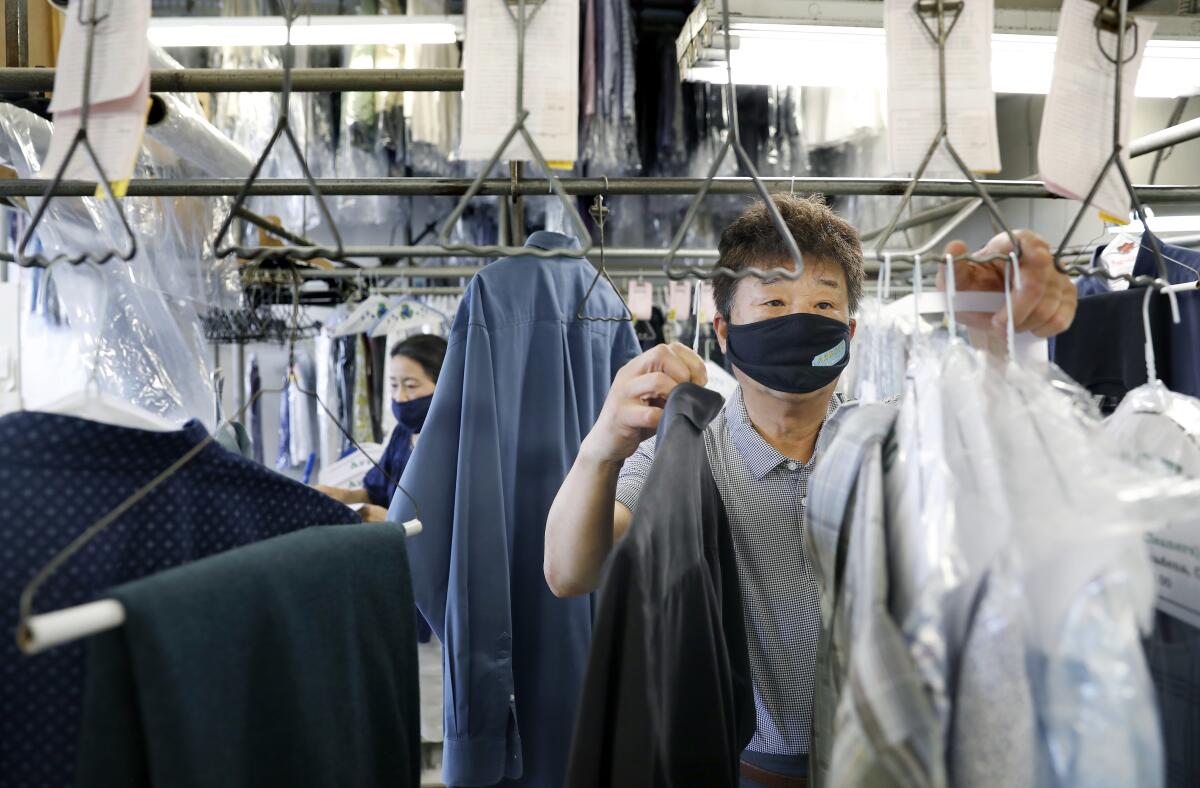 Korean-owned dry cleaners in Southern California are struggling during the pandemic.