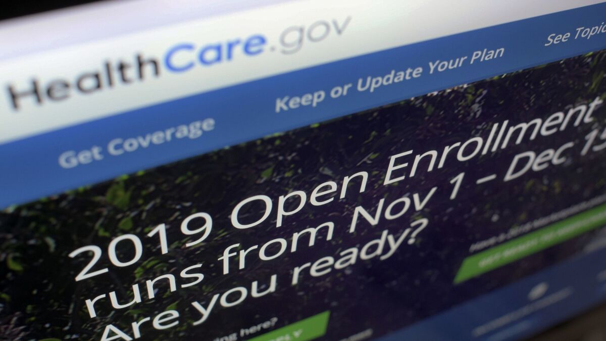 The HealthCare.gov open enrollment portal on a computer screen in New York.