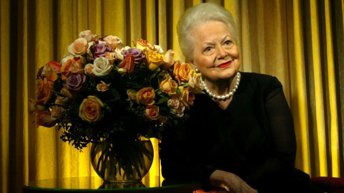 Olivia de Havilland, shown in 2004, wants the U.S. Supreme Court to hear her case against FX Networks concerning the limited series "Feud: Bette and Joan."