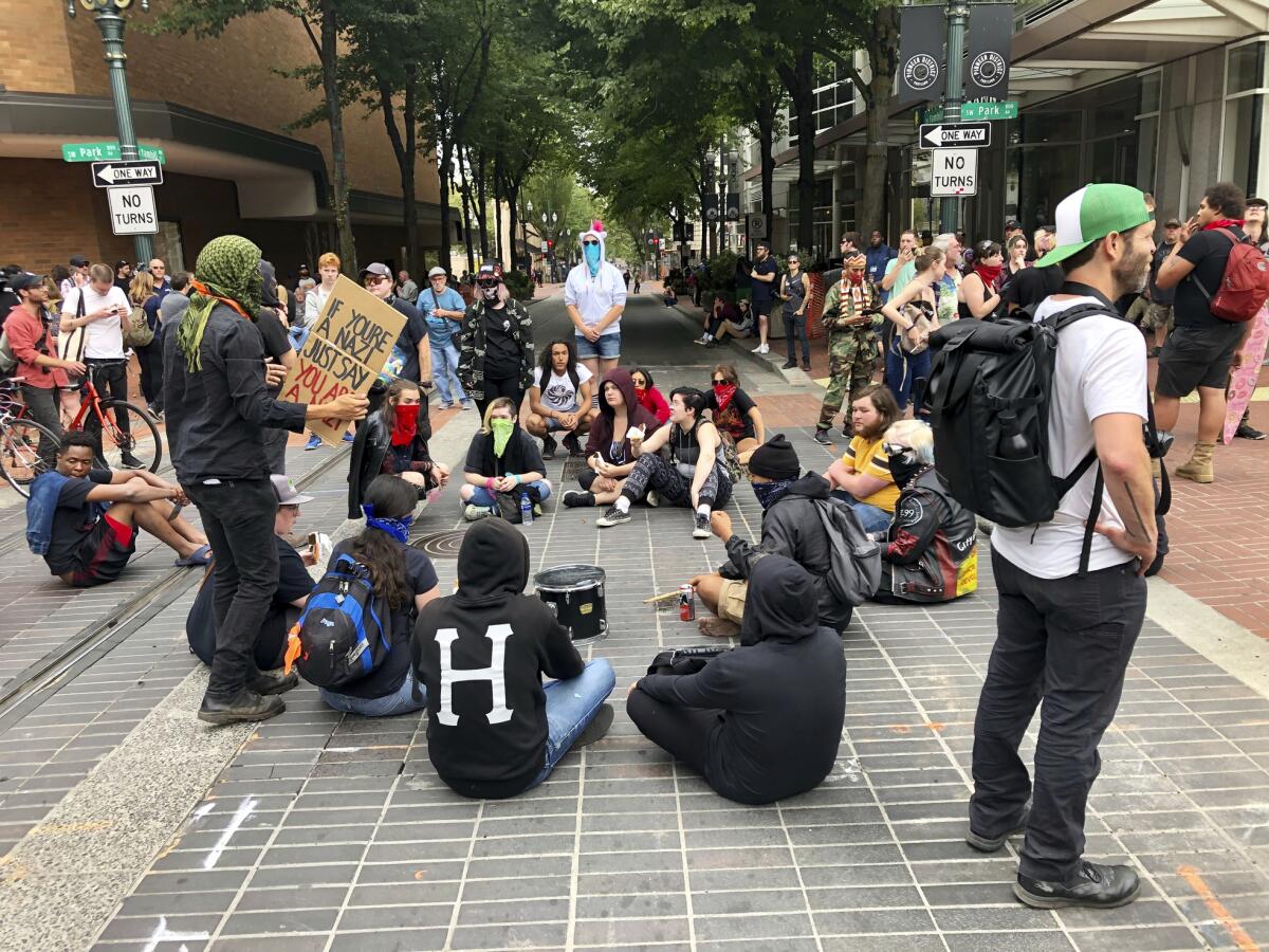 Demonstrations in Portand, Ore., in August 2019. 