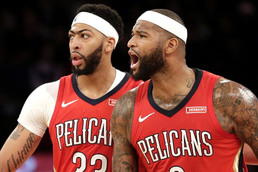 Former teammates Anthony Davis and DeMarcus Cousins will have to wait to reunite with the Lakers.