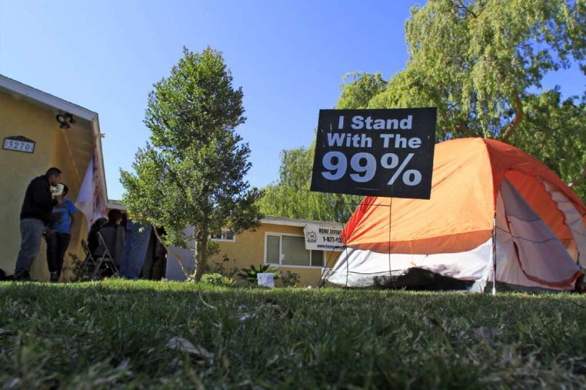 Occupy Wall Street protesters in Riverside in 2012.