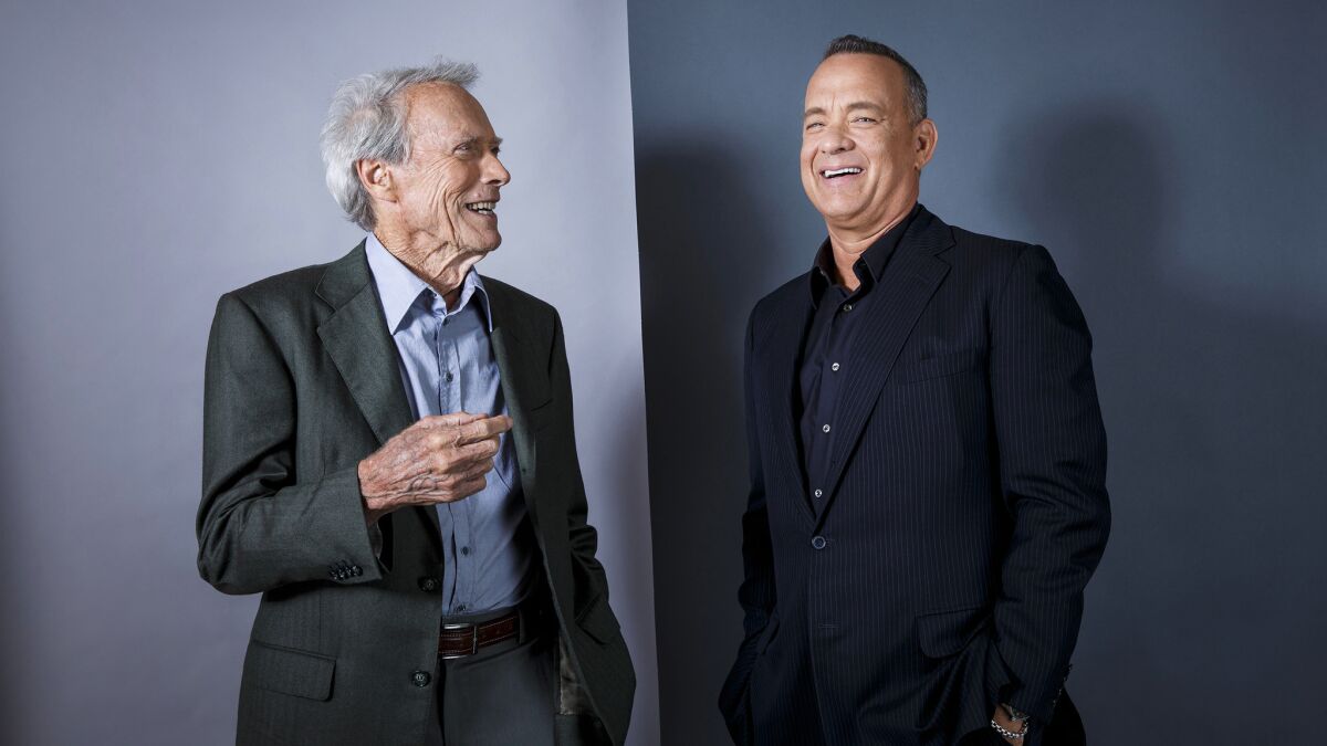 "Sully" director Clint Eastwood, left, and star Tom Hanks.