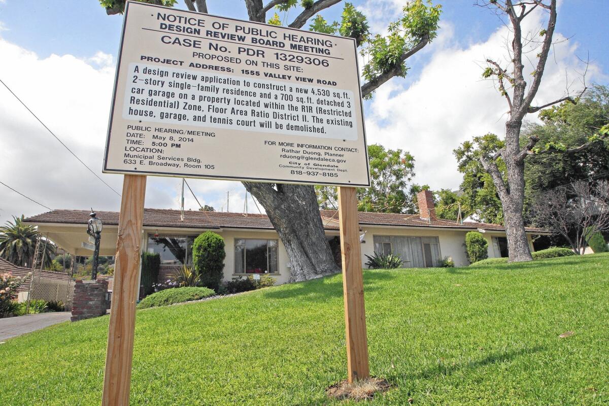 Owners of a contributing house to the Brockmont Historic District have requested to demolish the 1954 building on Valley View Street in Glendale. Photographed on Wednesday, May 7, 2014.