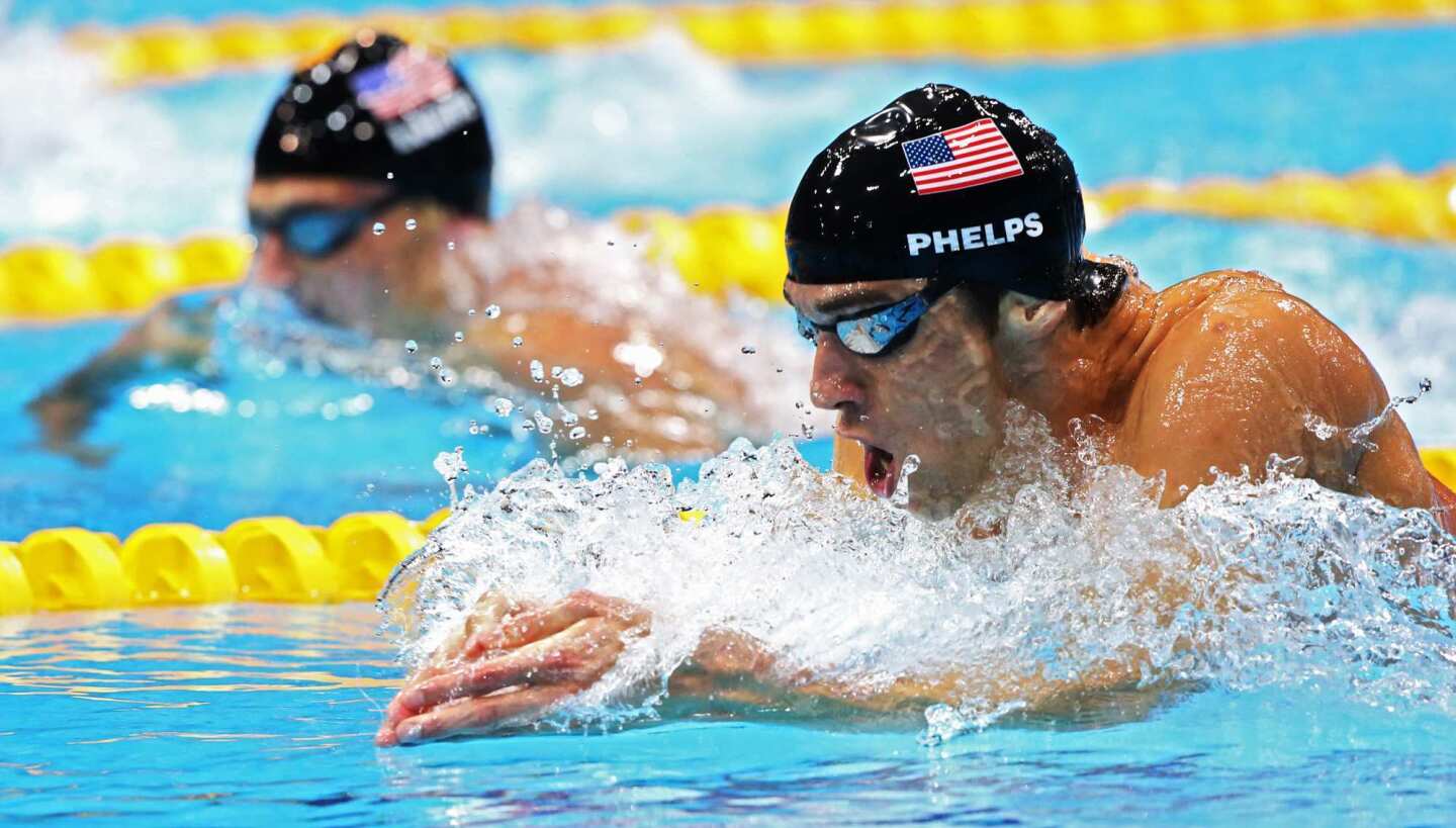 Phelps in the lead