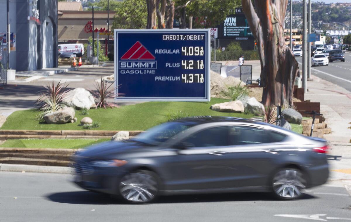 Gasoline prices have spiked in San Diego, surpassing the $4 per gallon mark for regular.