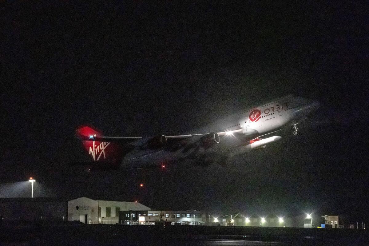 Repurposed Virgin Atlantic jet carrying a rocket launcher