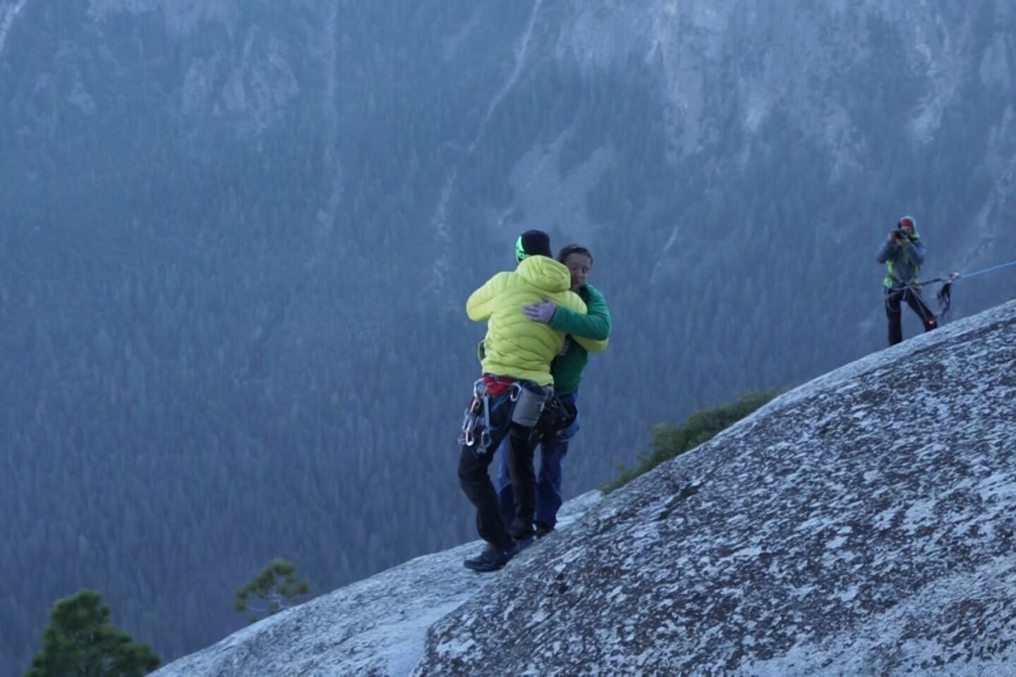 Hug at the summit
