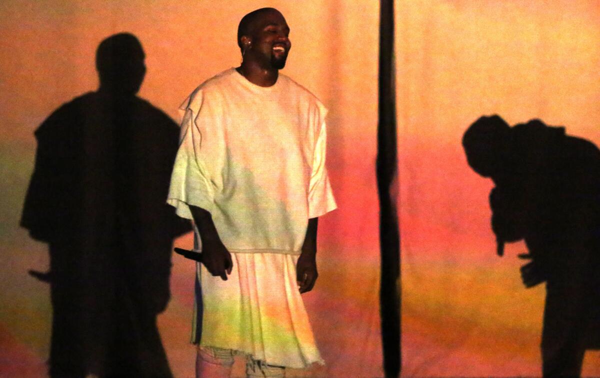 Kanye West, shown during a 2015 performance at the Hollywood Bowl.