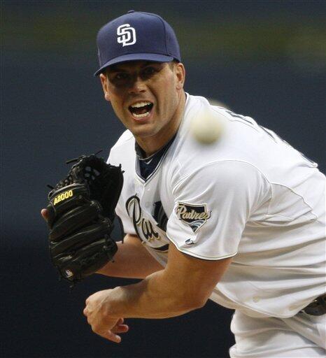 May 12, 2010; San Francisco, CA, USA; San Diego Padres starting pitcher  Clayton Richard (33) before the game against the San Francisco Giants at  AT&T Park. San Diego defeated San Francisco 5-2 Stock Photo - Alamy