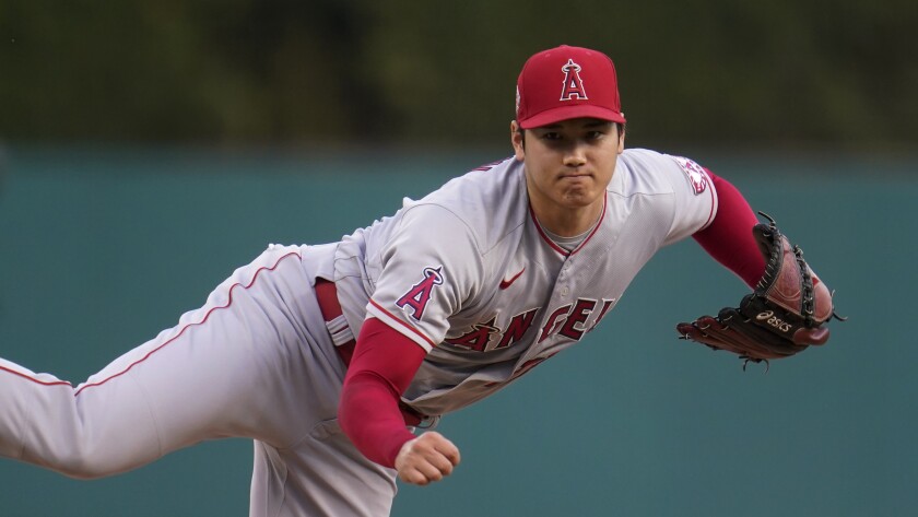Angels pitcher Shohei Ohtani throws against the Detroit Tigers on Aug. 18.
